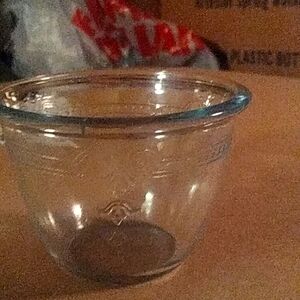 Antique glass fire king blue
